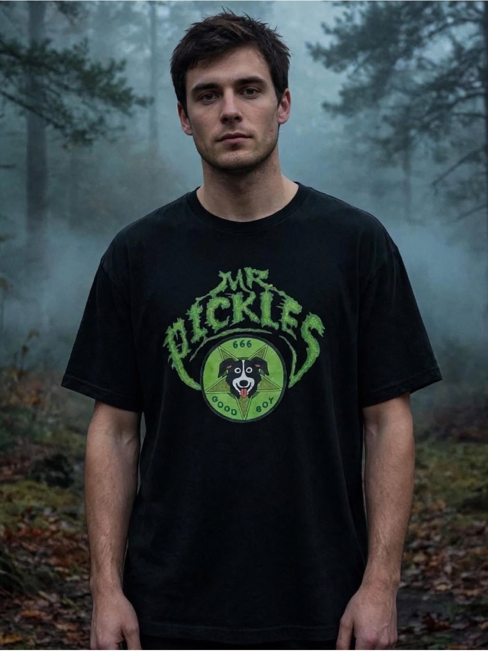 Black Mr. Pickles Show Cartoon unisex cotton Tshirt